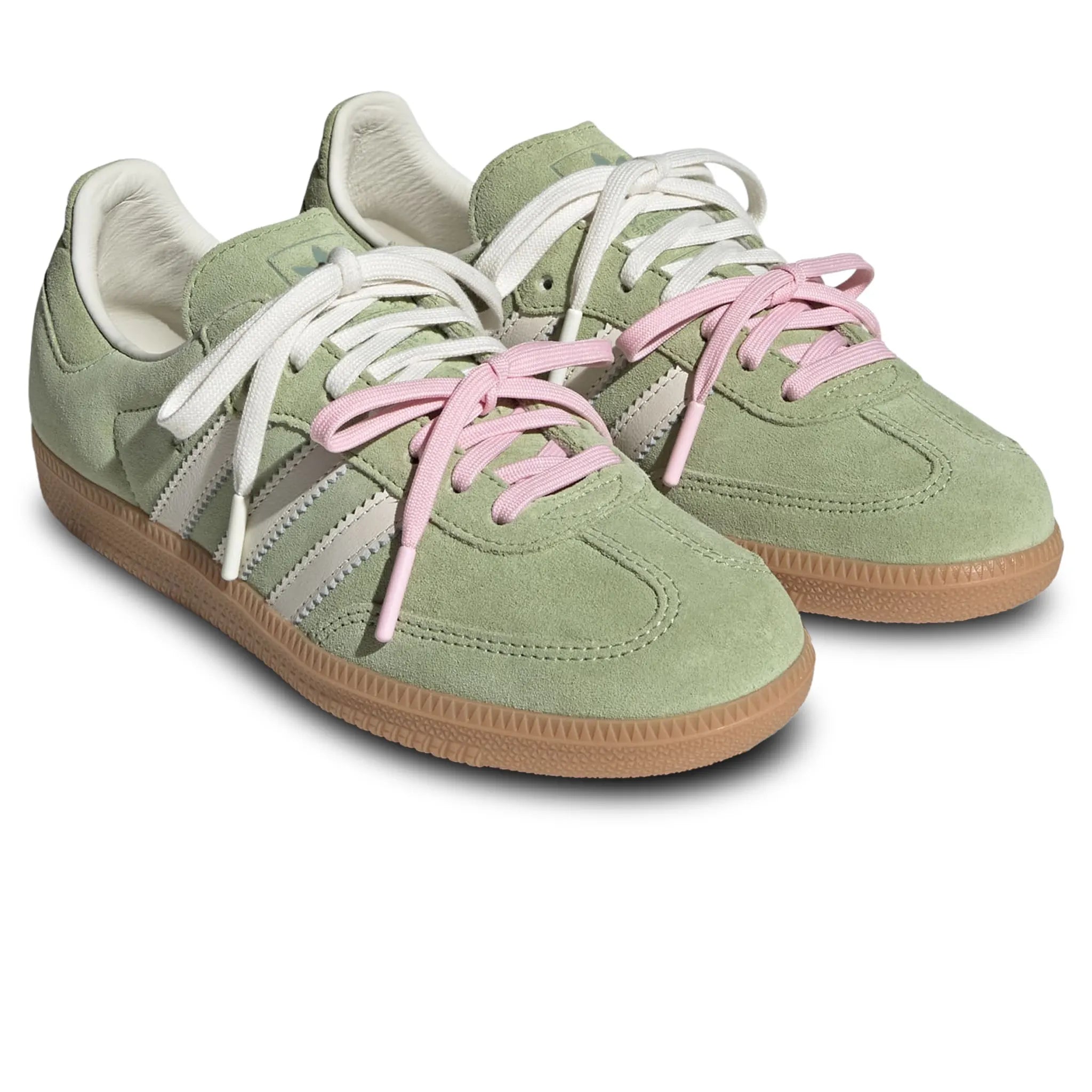 Front Side View of Adidas Samba OG Molly Mae Matcha KH8706